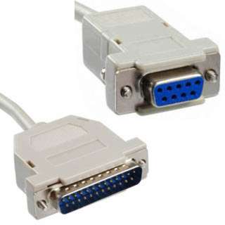 AT MODEM CABLE DB9F/25M 6FT