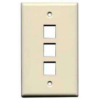 WALL PLATE 3PORT IVORY