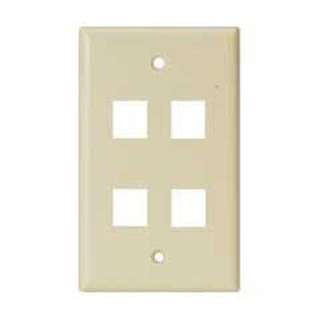 WALL PLATE 4PORT IVORY 