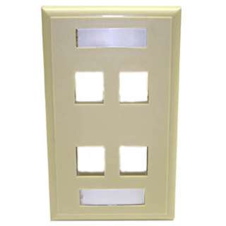 WALL PLATE 4PORT IVORY 