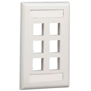 WALL PLATE 6PORT WHITE