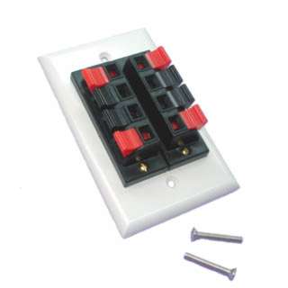 WALL PLATE SPEAKER PUSH TYPE 2X4 POS RED/BLK TERMINAL WHT PLATE
SKU:222244