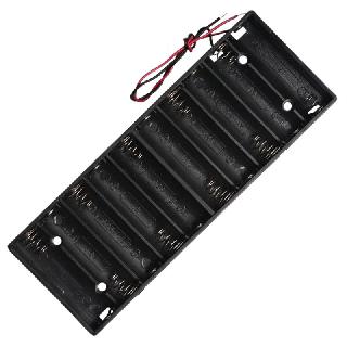 BATTERY HOLDER AAX10 PLASTIC BLK WITH WIRE