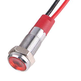 INDICATOR LED 6V 6MM RED CHMT