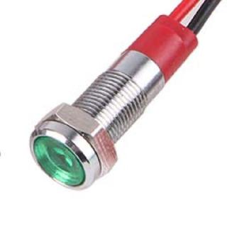 INDICATOR LED 6V 6MM GRN CHMT