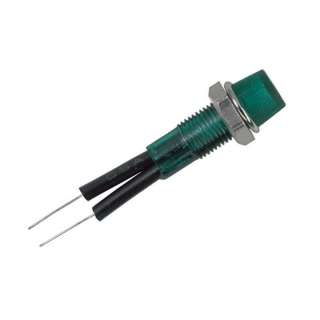 INDICATOR 12V LED 7MM GRN W/WIRE