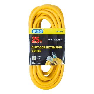 EXTENSION CORD 3/12 25FT SJTW YEL WITH LIGHTED ENDS