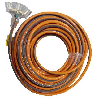EXTENSION CORD 3/12 50FT SJTW BLK & ORG TRIPLETAP LIGHTED ENDS