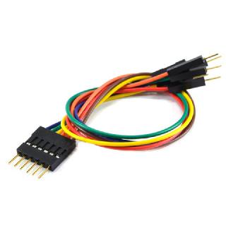 JUMPER WIRE MALE 6P TO OPEN END 24AWG ASSORTED COLOR 0.1IN PITCH