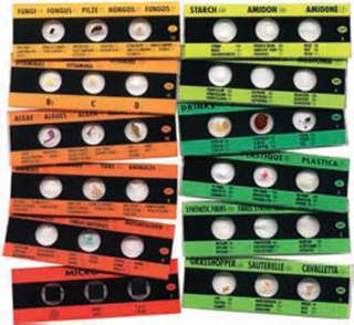 PREPARED MICRO SLIDES 12 SLIDES WITH 36 ASSORTED SPECIMENS