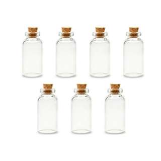 BOTTLE CLEAR GLASS WITH CORK LID