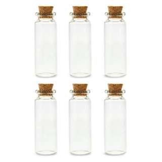 BOTTLE CLEAR GLASS WITH CORK LID