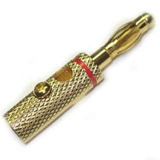 BANANA PLUG SOLDERLESS GOLD RED