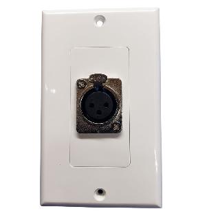 WALL PLATE XLR 3JK LOCK PLASTIC