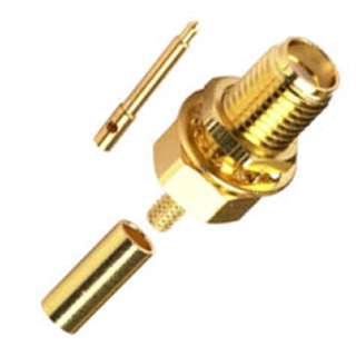 SMA JACK CRIMP RG174 INLINE GOLD