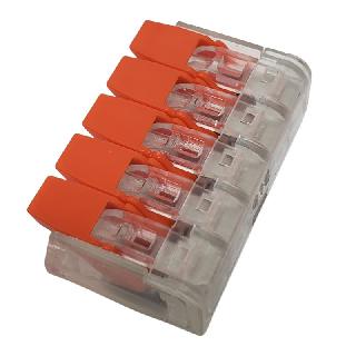 Push-in Conn Orange 5c/26-12awg Parallel 32a 450v Re-usable