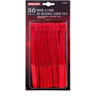 VELCRO HOOK AND LOOP TIE RED 7IN