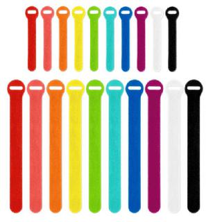 VELCRO HOOK AND LOOP CABLE TIES ASSORTED 5/8IN MULTI COLOR 20PCSSKU:273573