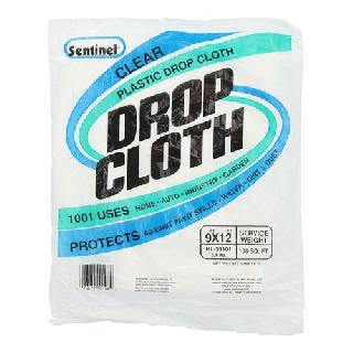 DROP CLOTH PLASTIC CLEAR 9X12FT