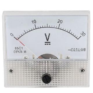 PANEL METER DC 0-30V 2.5X2.1IN 2.5% ACCURACY MOUNT 52MM