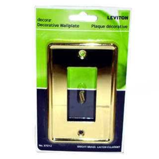 WALL PLATE DECORA ELECT 1POS MET BRIGHT BRASS