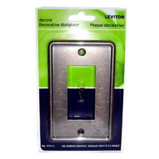 WALL PLATE DECORA ELECT 1POS MET OIL RUBBED BRONZE