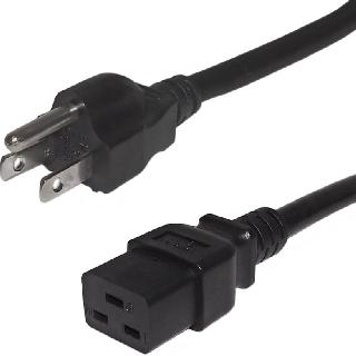 Inst Cord 3/14 10ft Blk 15a 125v Sjt 5-15p To C19 For Servers