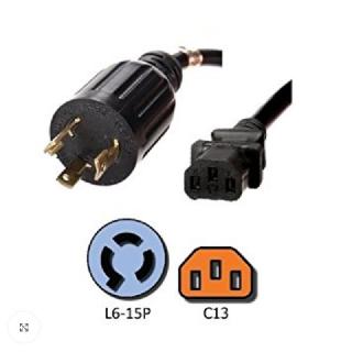 Power Cable Locking 3/14 10ft Sjt Nema L6-15p To Female C13