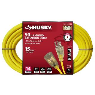 EXTENSION CORD 3/14 50FT SJTW YEL WITH LIGHTED ENDS