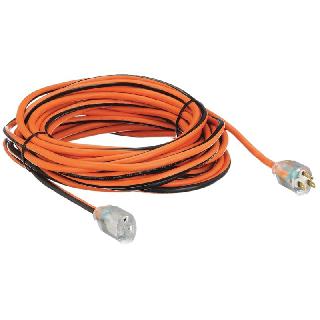 EXTENSION CORD 3/14 50FT SJTW BLK & ORG WITH LIGHTED ENDS