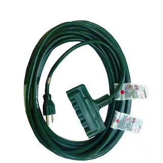 EXTENSION CORD 3/16 50FT SJTW GRN TRIPLE TAP ALL-WEATHER 13A