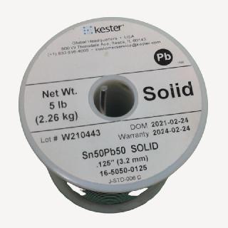 SOLDER WIRE 50/50 SOLID 5LB 1.57 MM 0.062IN DIAMETER SN50PB50
SKU:268112