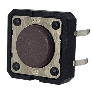 PUSH SWITCH MOM 1P1T NO PCST SQR 12X12MM ACTUATOR HT 1.2MM BRN