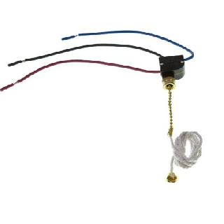 PULL CHAIN SWITCH 1P3T 6A 125V OFF-ON-ON-ON RND PLASTIC BODY