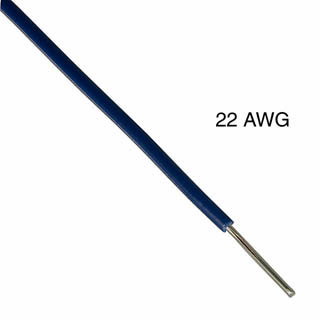 WIRE SOLID 22AWG 100FT BLUE