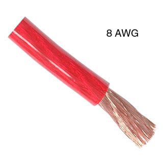 POWER CABLE 8AWG RED 25FT