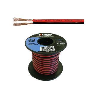 DC WIRE 22AWG RED/BLK PAIR 25FT