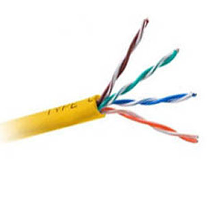 CABLE CAT5E FT4 SOL YEL 500FT