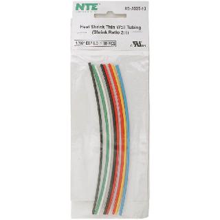 TUBING HST 1/16IN X 6IN ASSORTED COLORS 10PCS/PACK SHRINK 2:1
SKU:268364