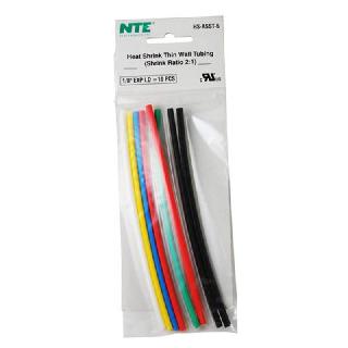 TUBING HST 1/8IN X 6IN ASSORTED COLORS 10PCS/PACK SHRINK 2:1
SKU:268366