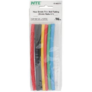 TUBING HST 1/4IN X 6IN ASSORTED COLORS 10PCS/PACK SHRINK 2:1
SKU:268367