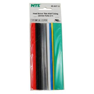 TUBING HST 1/2IN X 6IN ASSORTED COLORS 10PCS/PACK SHRINK 2:1
SKU:268369