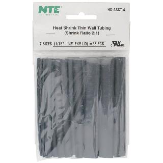 TUBING HST 7 ASSORTED SIZES BLK