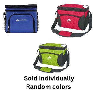 COOLER BAG 12 CAN SOFT-SIDED ASSORTED COLORS 12X7.5X10IN