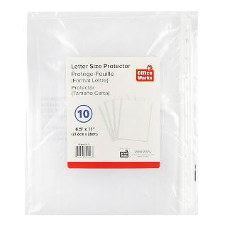 SHEET PROTECTOR 8.5X11IN CLEAR 
SKU:262104